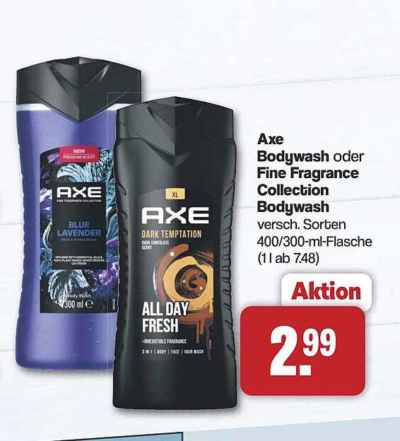 Axe Bodywash oder Fine Fragrance Collection Bodywash