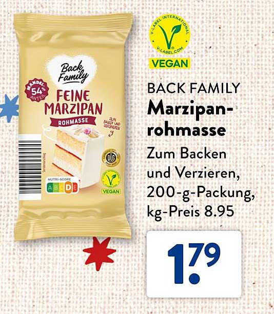 BACK FAMILY Marzipan-rohmasse