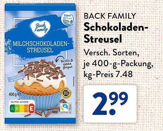 BACK FAMILY Schokoladen-Streusel