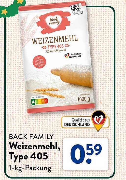 BACK FAMILY Weizenmehl, Type 405