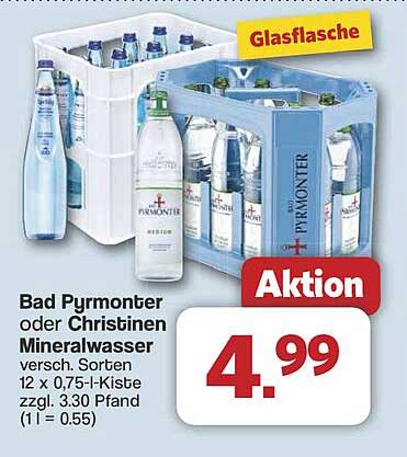 Bad Pyrmonter oder Christinen Mineralwasser