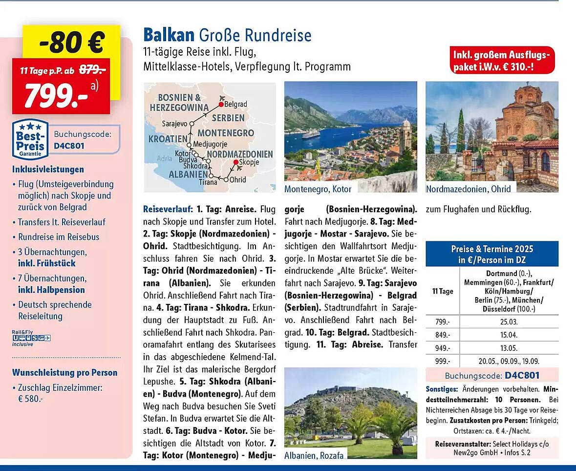 Balkan Große Rundreise