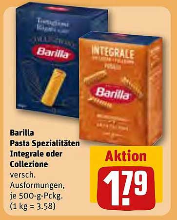 Barilla Pasta Spezialitäten Integrale oder Collezione