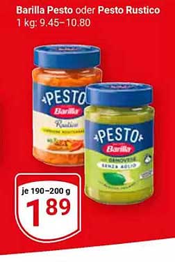 Barilla Pesto oder Pesto Rustico