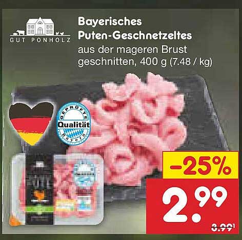 Bayerisches Puten-Geschnetzletes