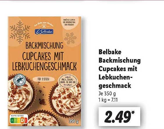 Belbake Backmischung Cupcakes mit Lebkuchengeschmack