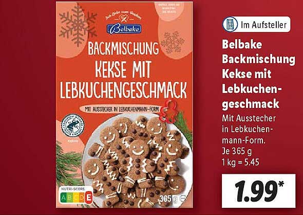 Belbake Backmischung Kekse mit Lebkuchengeschmack