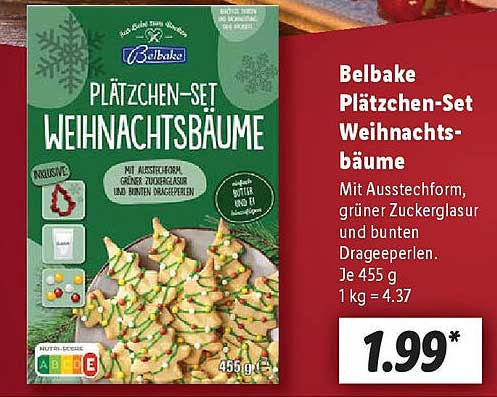 Belbake Plätzchen-Set Weihnachtsbäume