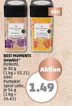 BEST MOMENTS Gewürz* Rotkohl oder Pumpkin Spice Latte