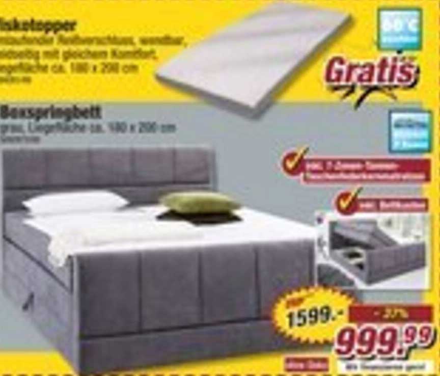 Bettenset mit Boxspringbett und Topper