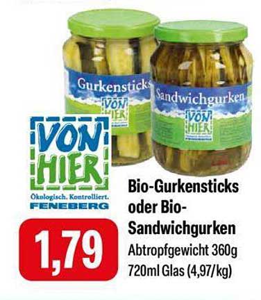 Bio-Gurkensticks oder Bio-Sandwichgurken