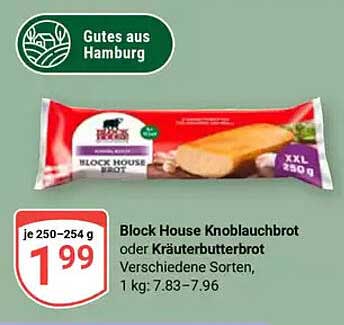 Block House Knoblauchbrot oder Kräuterbutterbrot