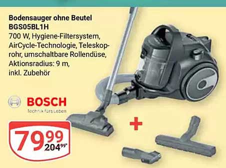 Bodensauger ohne Beutel BGS05BL1H