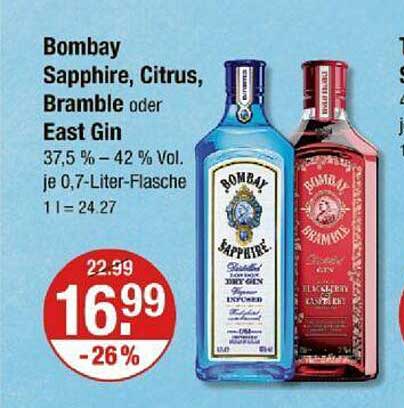 Bombay Sapphire, Citrus, Bramble oder East Gin