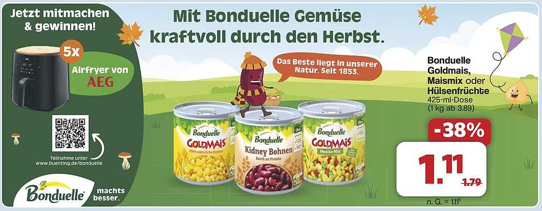 Bonduelle Goldmais, Maismix oder Hülsenfrüchte