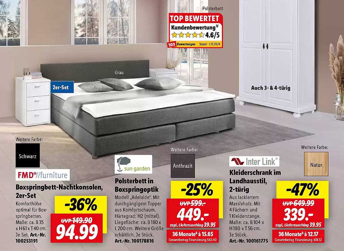 Boxspringbett-Nachtkonsolen, 2er-Set