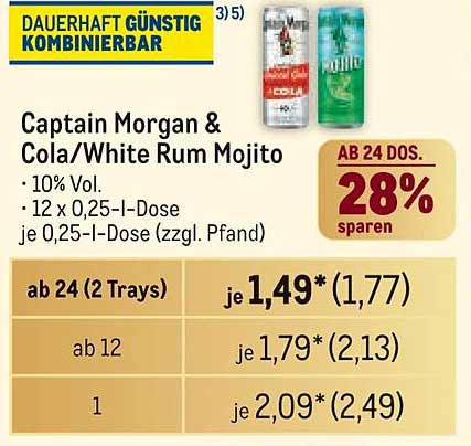 Captain Morgan & Cola/White Rum Mojito