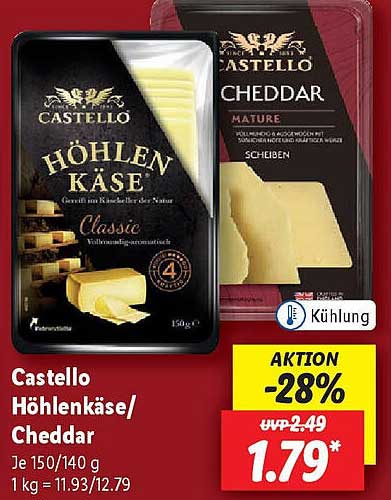 Castello Höhlenkäse/ Cheddar