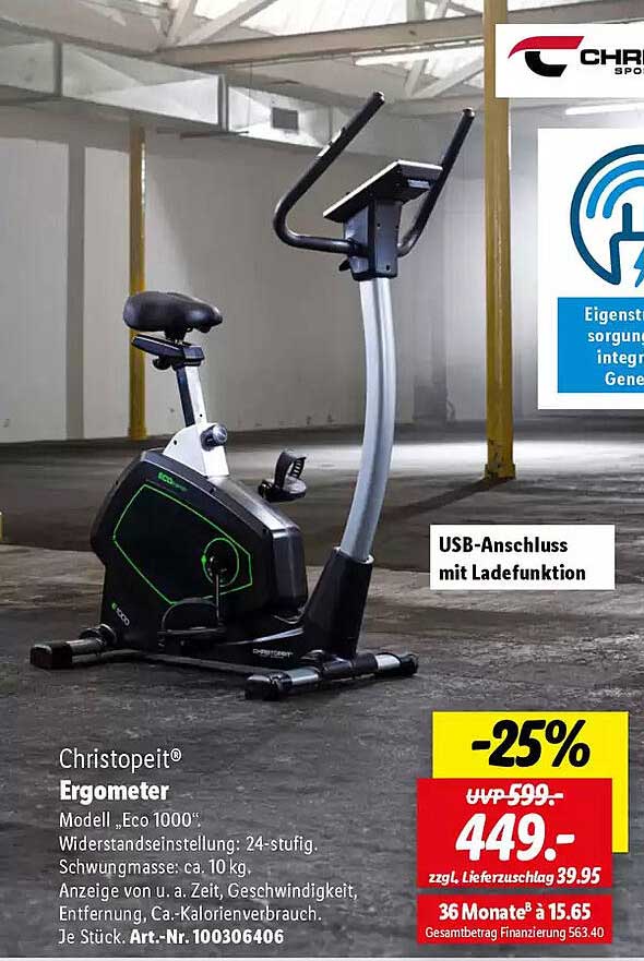 Christopeit® Ergometer Modell „Eco 1000“