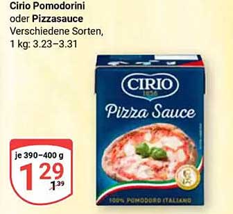 Cirio Pomodorini oder Pizzasauce