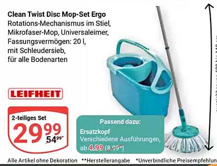 Clean Twist Disc Mop-Set Ergo