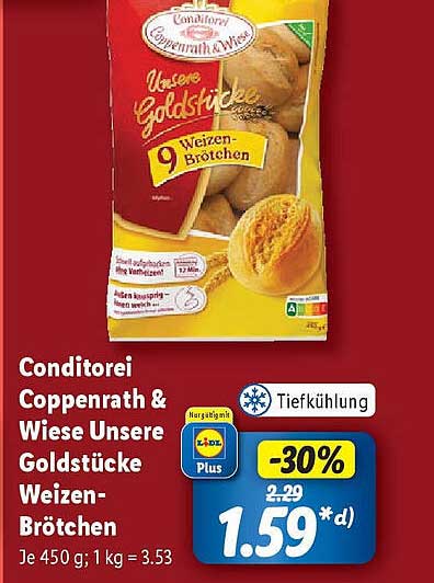 Conditorei Coppenrath & Wiese Unsere Goldstücke Weizen-Brötchen