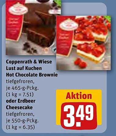 Coppenrath & Wiese Lust auf Kuchen Hot Chocolate Brownie oder Erdbeer Cheesecake