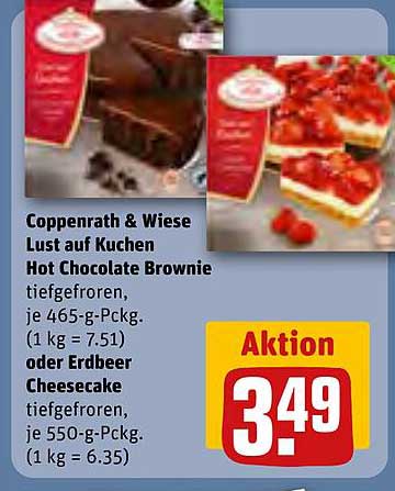 Coppenrath & Wiese Lust auf Kuchen Hot Chocolate Brownie oder Erdbeer Cheesecake