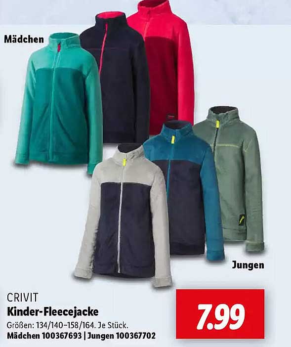 CRIVIT Kinder-Fleecejacke