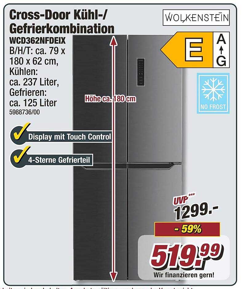 Cross-Door Kühl-/Gefrierkombination WCD362NFDEIX