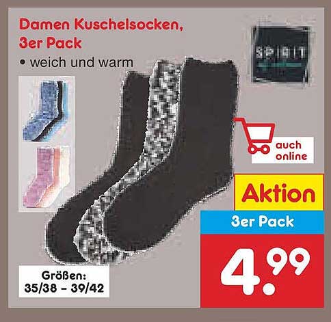 Damen Kuschelsocken, 3er Pack