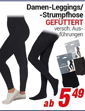 Damen-Leggings/-Strumpfhose GEFFÜTTERT