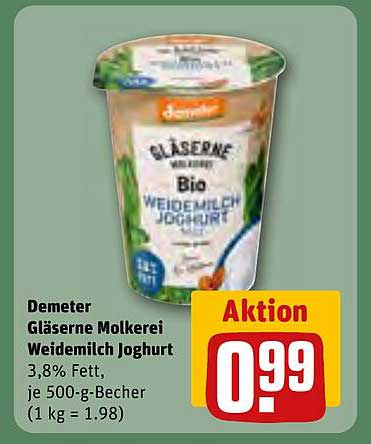 Demeter Gläserne Molkerei Weidemilch Joghurt