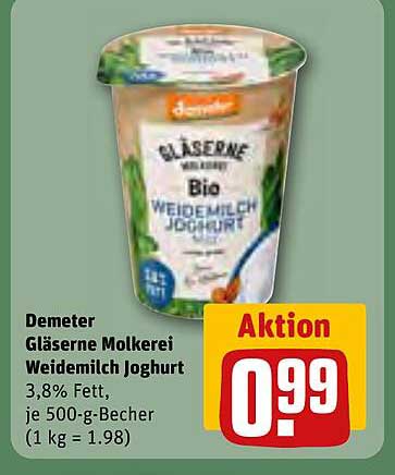 Demeter Gläserne Molkerei Weidemilch Joghurt