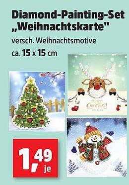 Diamond-Painting-Set „Weihnachtskarte“