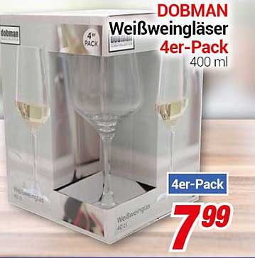 DOBMAN Weißweingläser 4er-Pack