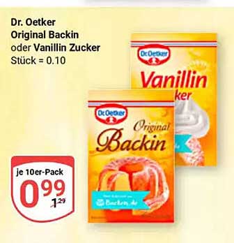 Dr. Oetker Original Backin oder Vanillin Zucker