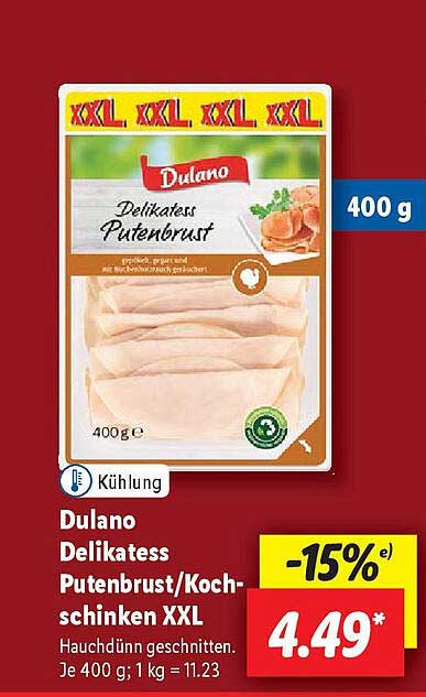 Dulano Delikatess Putenbrust/Kochschinken XXL