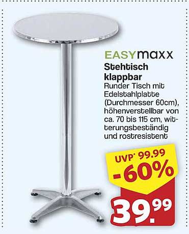 EASYmaxx Stehtisch klappbar