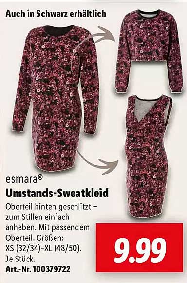 esmará Umstands-Sweatkleid