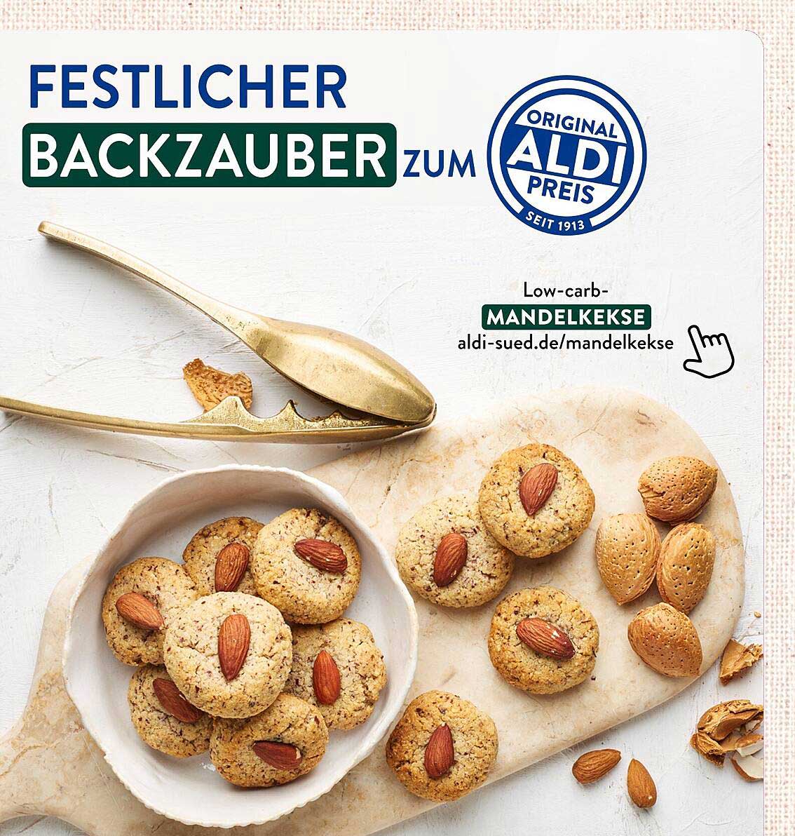 FESTLICHER BACKZAUBER ZUM ORIGINAL ALDI PREIS Low-carb MANDELKEKSE