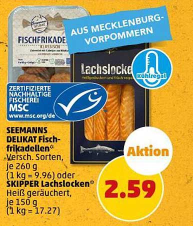 Fischfrikadeleien oder SKIPPER Lachslocken