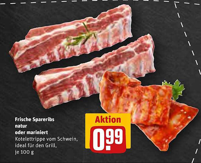 Frische Spareribs natur oder mariniert