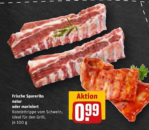 Frische Spareribs natur oder mariniert