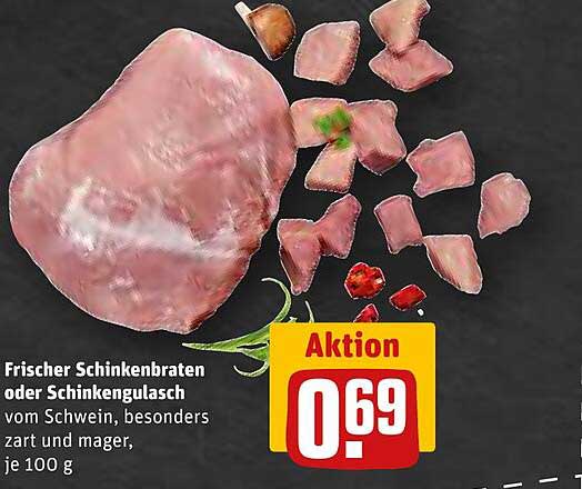 Frischer Schinkenbraten oder Schinkengulasch