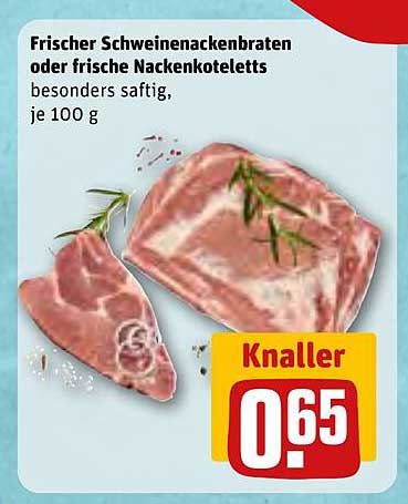 Frischer Schweinenackenbraten oder frische Nackensteaks