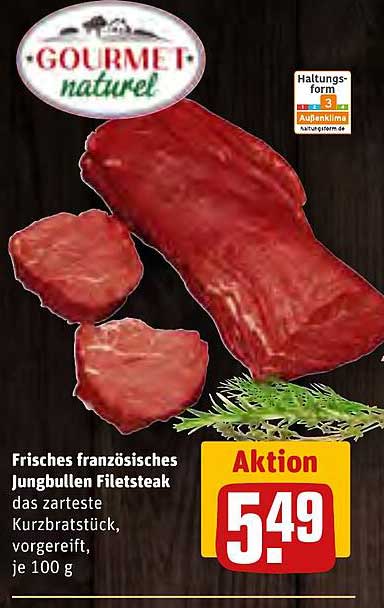 Frisches französisches Jungbullen Filetsteak