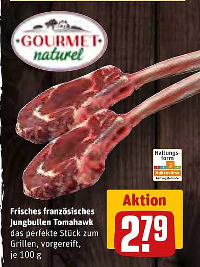 Frisches französisches Jungbullen Tomahawk