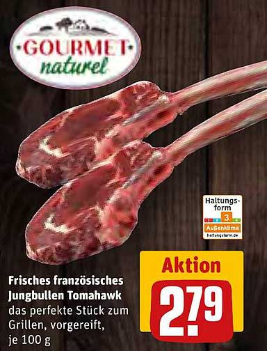 Frisches französisches Jungbullen Tomahawk