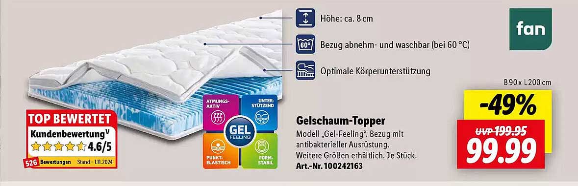 Gelschaum-Topper